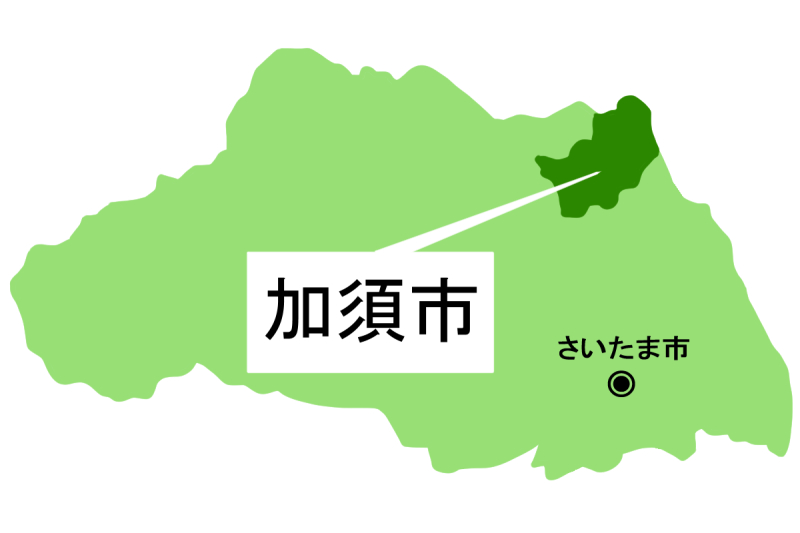【地図】加須市（背景白）