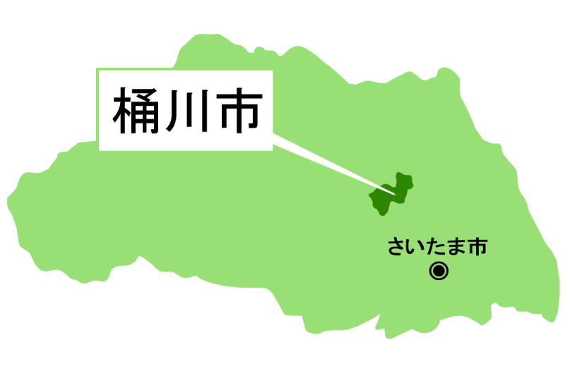 【地図】桶川市（背景白）