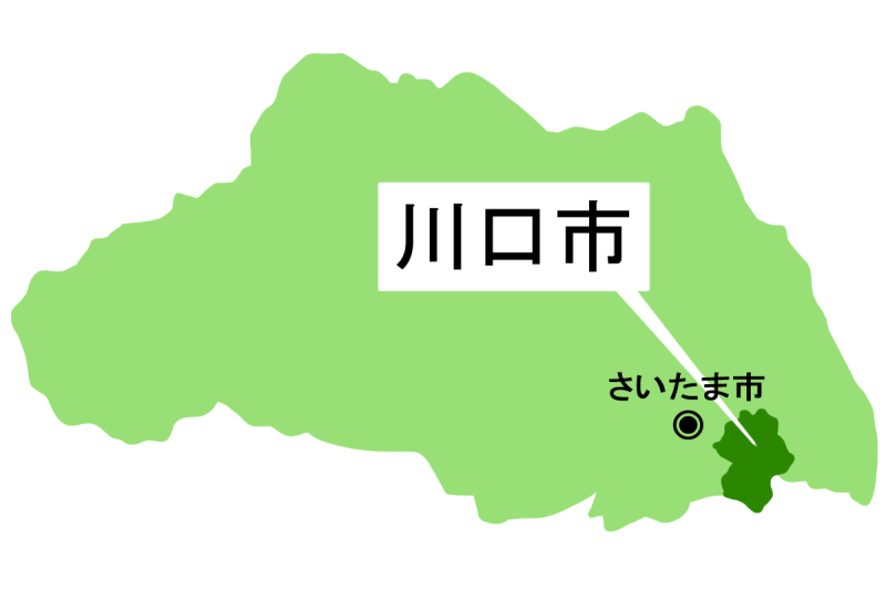 【地図】川口市（背景白）