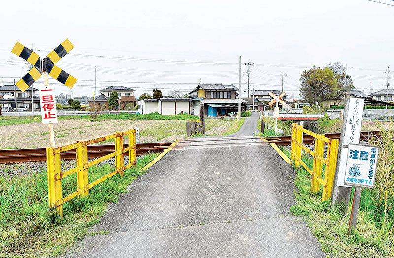 2022年に踏切事故が発生し、本年度中に閉鎖されることになった秩父鉄道の第4種踏切＝熊谷市川原明戸