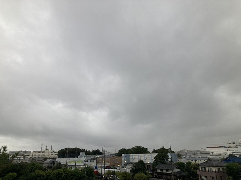 さいたま市上空。湿った空気とともに南から流入する雨雲＝8月30日午後5時50分