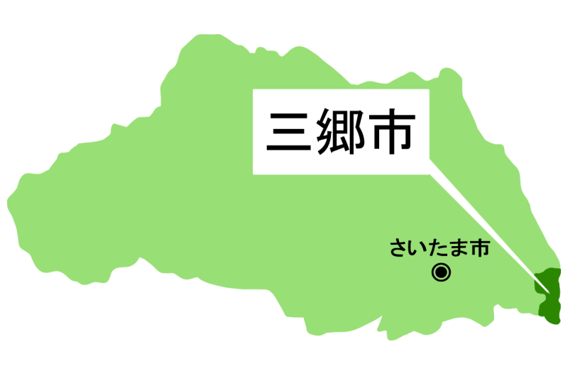 【地図】三郷市（背景白）