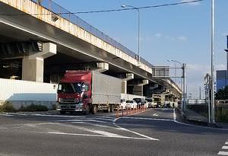 加倉（北）交差点の渋滞状況（2018年9月)