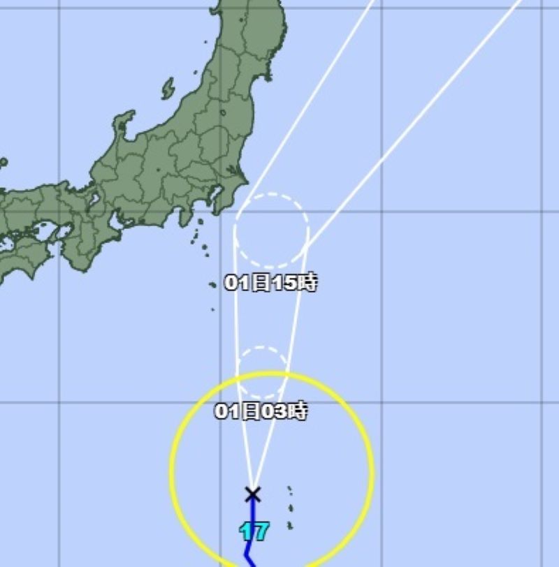 台風17号の進路予想図（30日午後3時、気象庁発表）