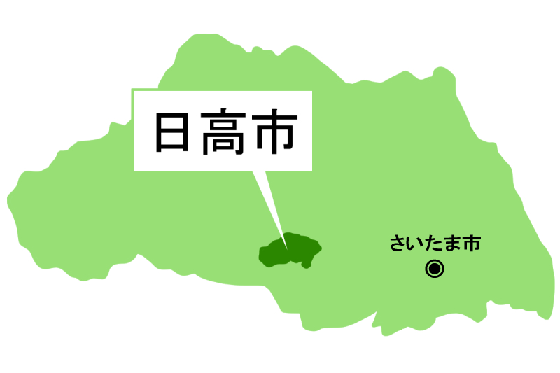 【地図】日高市（背景白）