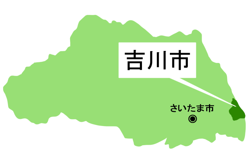 【地図】吉川市（背景白）