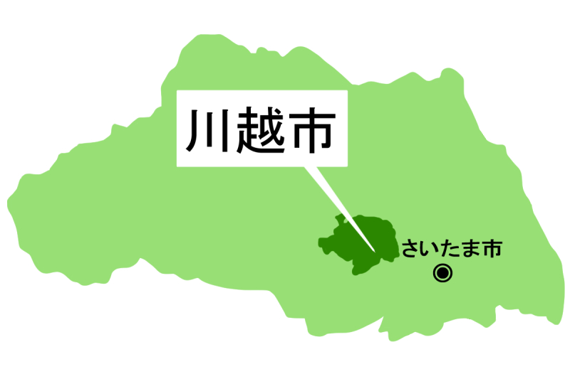 【地図】川越市（背景白）