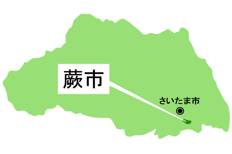 【地図】蕨市（背景白）