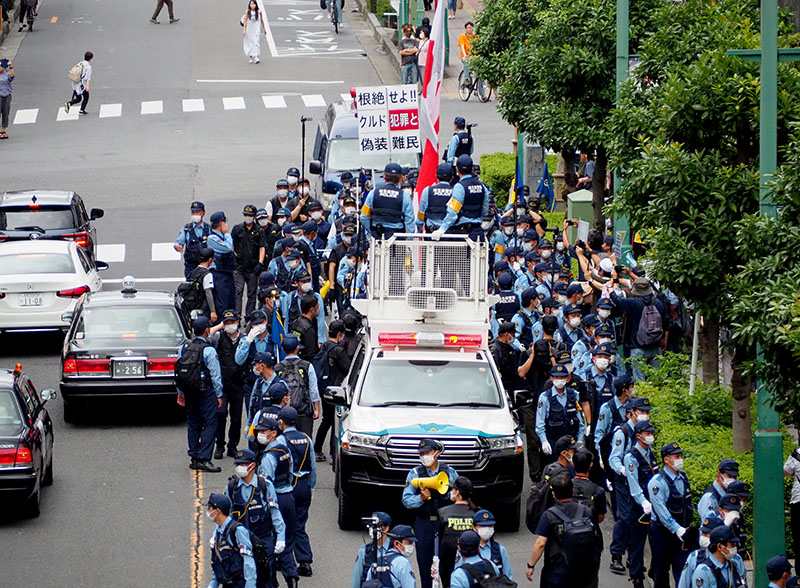 差し止めの申し立てがあった川口市内で行われたデモ