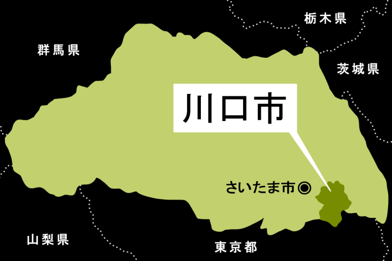 【地図】川口市