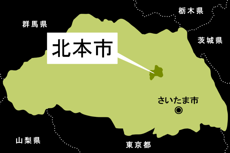 【地図】北本市