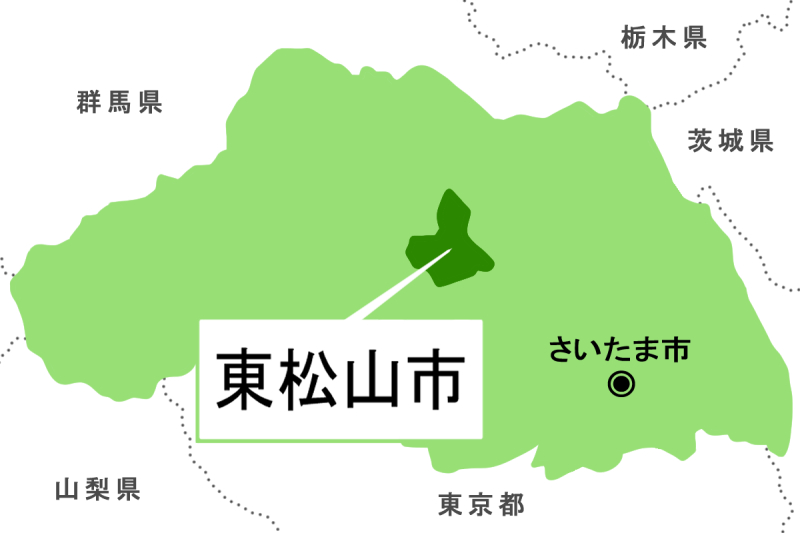 【地図】東松山市（背景白）