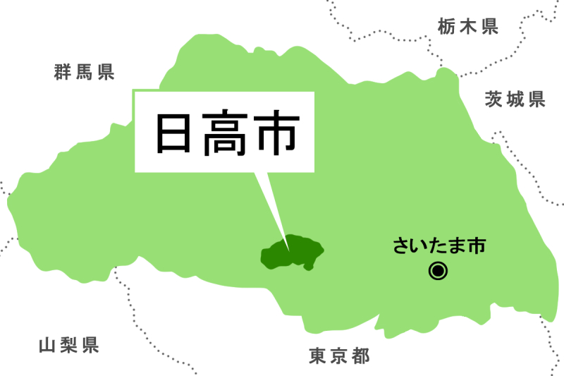 【地図】日高市（背景白）