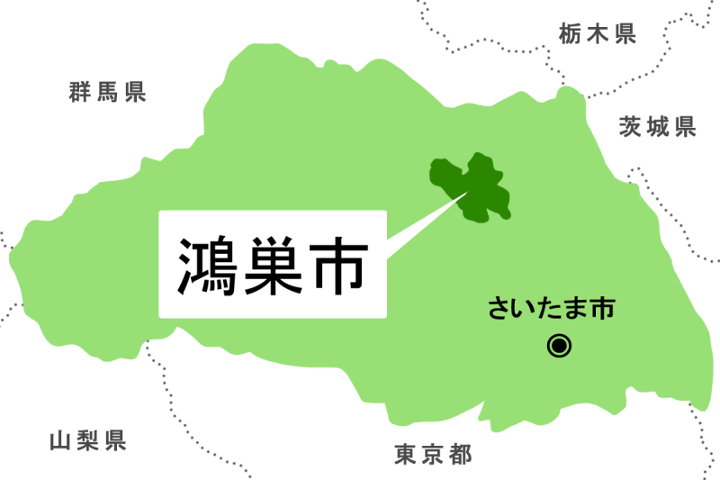 【地図】鴻巣市（背景白）