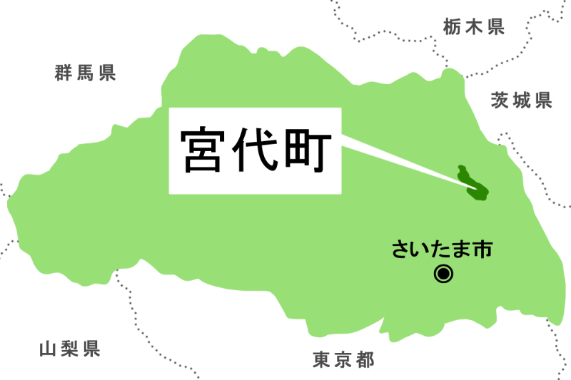 【地図】宮代町（背景白）