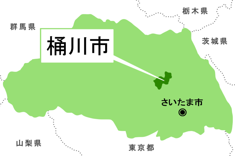 【地図】桶川市（背景白）