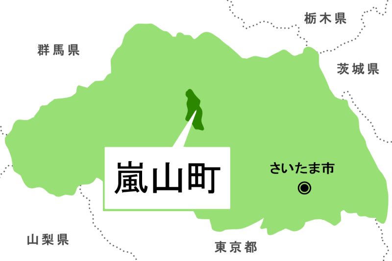 【地図】嵐山町（背景白）