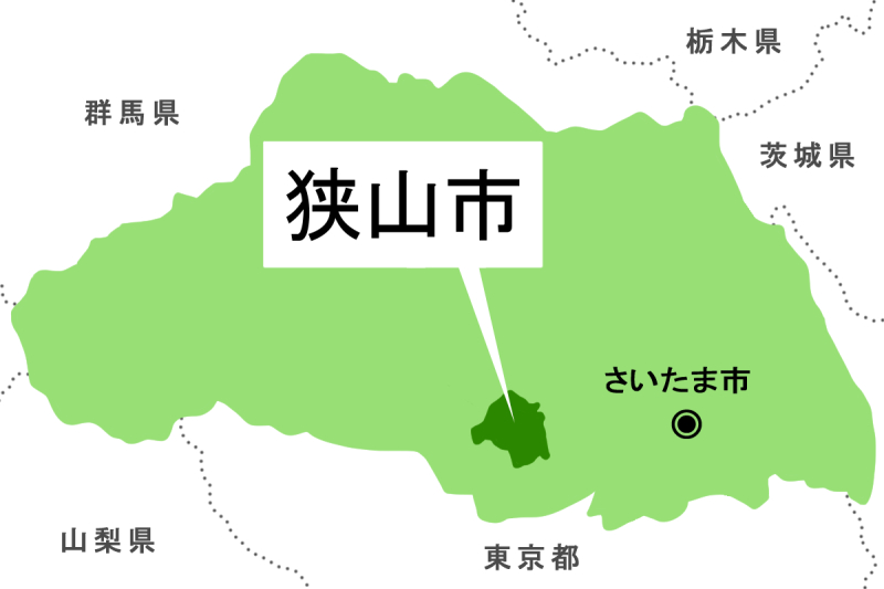 【地図】狭山市（背景白）