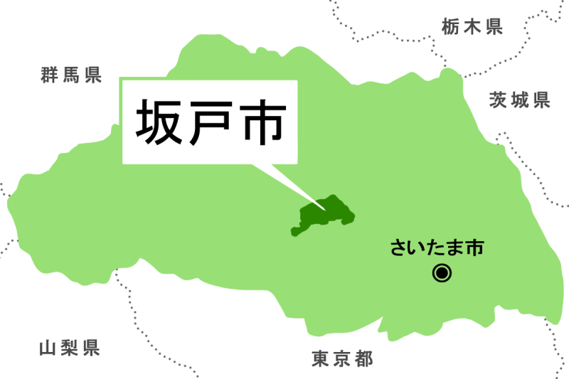 【地図】坂戸市（背景白）