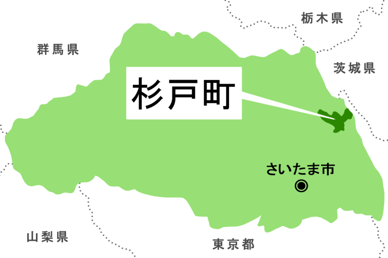 【地図】杉戸町（背景白）