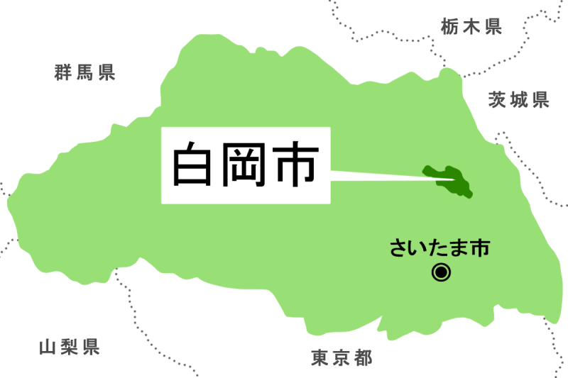 【地図】白岡市（背景白）