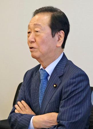 　立憲民主党代表選について語る小沢一郎衆院議員＝９日午後、国会