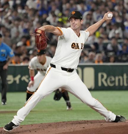 ７回１失点で４勝目を挙げた巨人・グリフィン＝東京ドーム