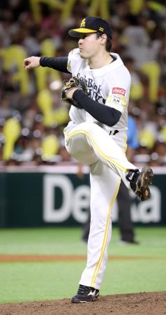 　７回１失点で９勝目を挙げたソフトバンク・有原＝みずほペイペイドーム