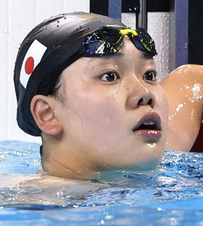 　パリ五輪女子１００メートルバタフライ決勝　レースを終えた平井瑞希＝７月、パリ郊外（共同）