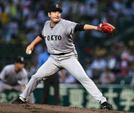 阪神戦に先発した巨人・菅野＝甲子園