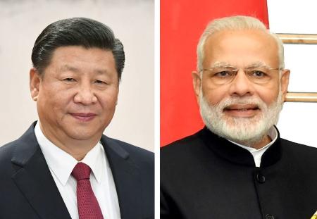 中国の習近平国家主席、インドのモディ首相