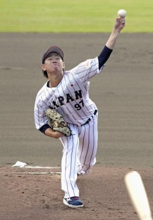 広島との練習試合に先発し、３回無失点と好投した日本代表の井上＝宮崎市