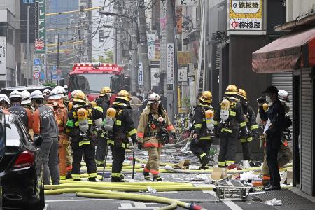 爆発があった現場付近＝２０２３年７月、東京・新橋