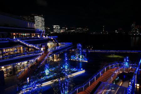 　複合施設「ウォーターズ竹芝」のイルミネーション＝東京都港区（提供写真）